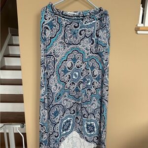 Paisley Print Blue and White Skirt